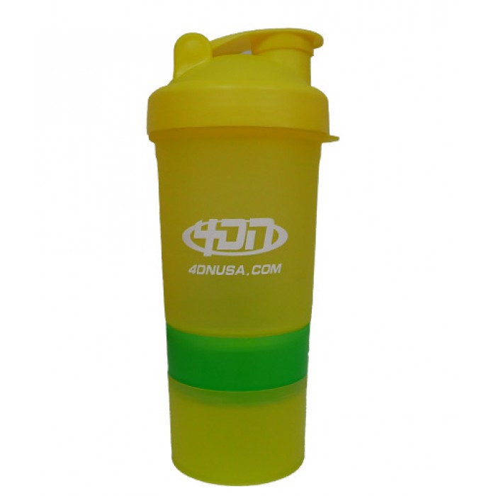 4DN Shaker Bottle Yellow 400ml. - с отделения
